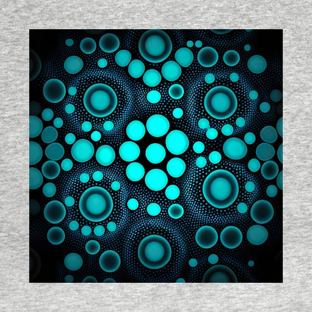 Glowing blue polka dots design by UmagineArts